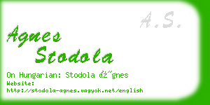 agnes stodola business card